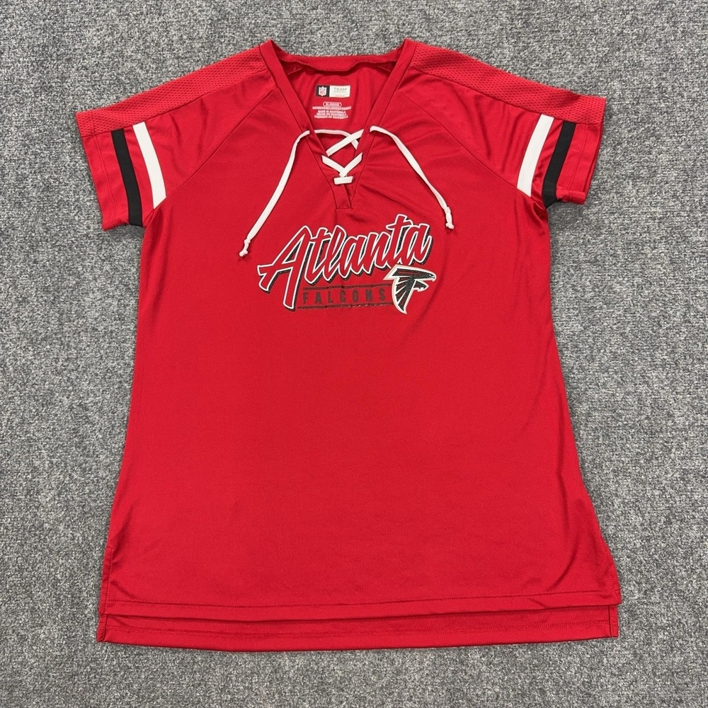 Atlanta Falcons Jersey Womens XL Red NFL Football Lace Up NFL Team Apparel